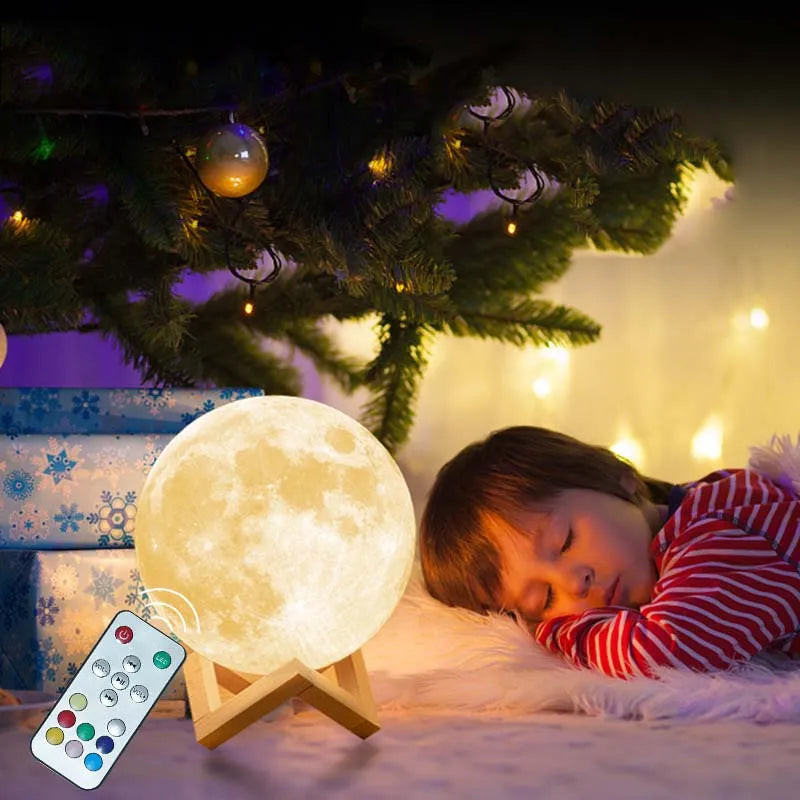 Smart Remote-Control Moon Lamp – Charging LED Lamp with Bluetooth Speaker
