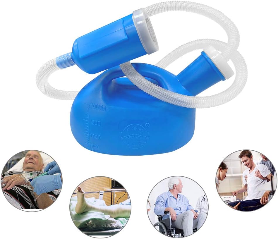 Portable Urinal Bottle for Adults with Long Tube Spill Resistant Bedside Container for Elderly and Travel Use