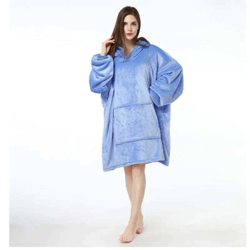Hooded Ladies Double-Layer Flannel Sweater Pullover – The Ultimate Cozy Essential