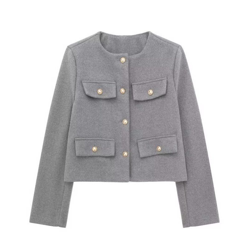 Women's Fashion Casual Flip-Trim Short Coat – Street Style All-Match Jacket