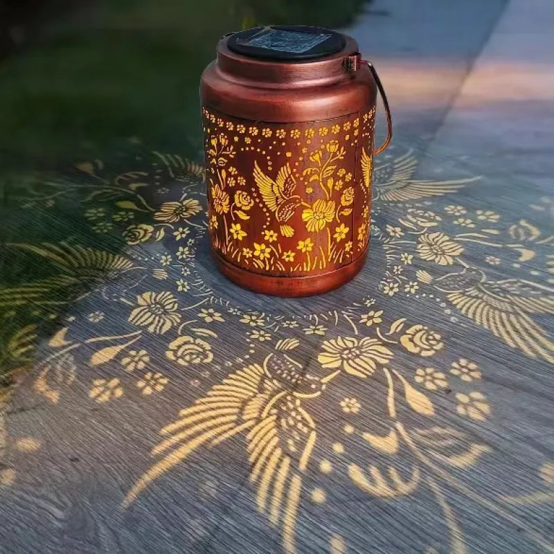 Solar Hummingbird Small Night Lantern for Outdoor Courtyard