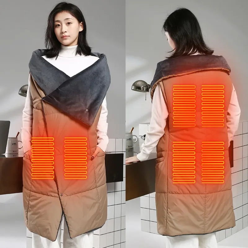 Electric Heating Blanket Shawl Smart Heated Vest for Cozy Warmth Anytime