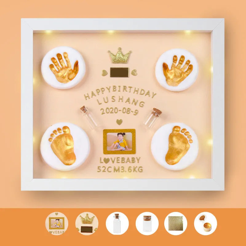 Baby Hand and Footprint DIY Photo Frame – Personalized Keepsake for Baby’s Anniversary