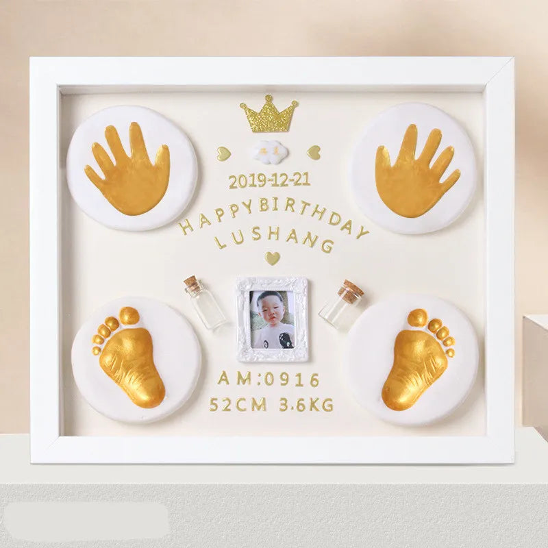 Baby Hand and Footprint DIY Photo Frame – Personalized Keepsake for Baby’s Anniversary