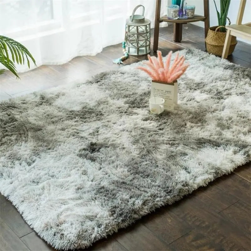 Plush Carpets for Living Room - Soft and Fluffy Tie-Dye Rugs for Home Decor