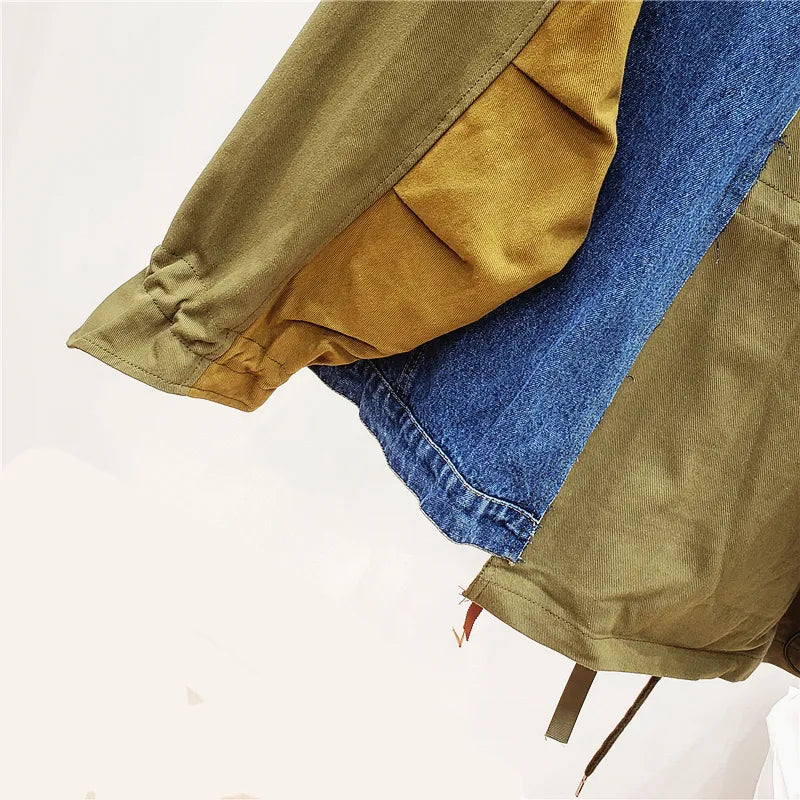 Stitching Contrast Denim Jacket