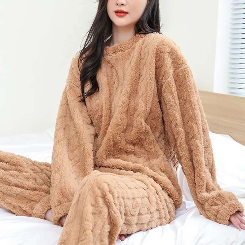 Winter Pajamas Sets Thickened Coral Velvet Homewear for Cozy Comfort