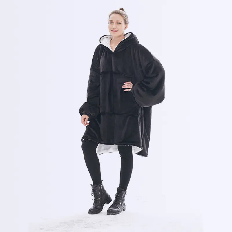 Hooded Ladies Double-Layer Flannel Sweater Pullover – The Ultimate Cozy Essential