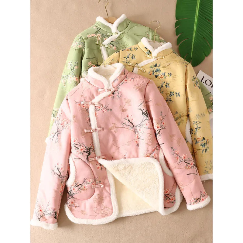 Women's Chinese-Style Plush Cotton Padded Jacket