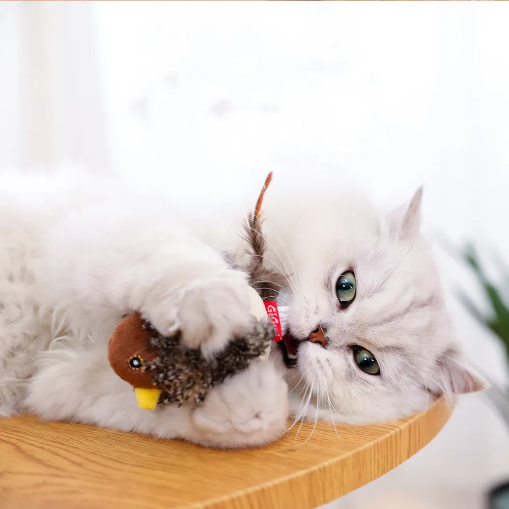 Interactive Plush Cat Toys – Little Mouse & Bird Vocal Prey for Endless Playtime