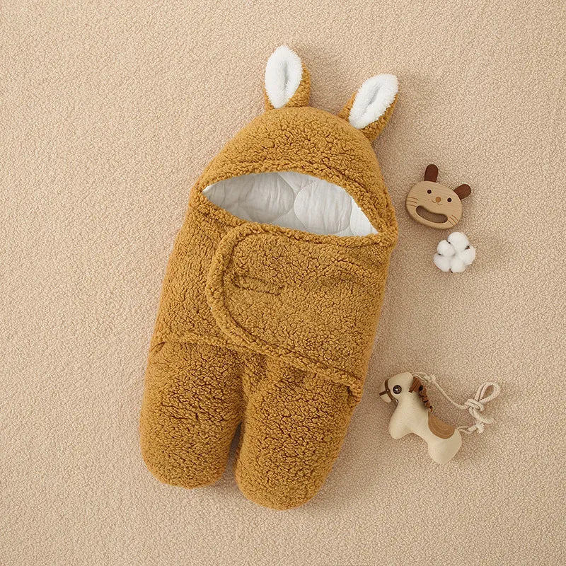 Thickened Cashmere Cartoon Baby Quilt Cozy Baby Sleeping Bag for Spring, Autumn & Winter