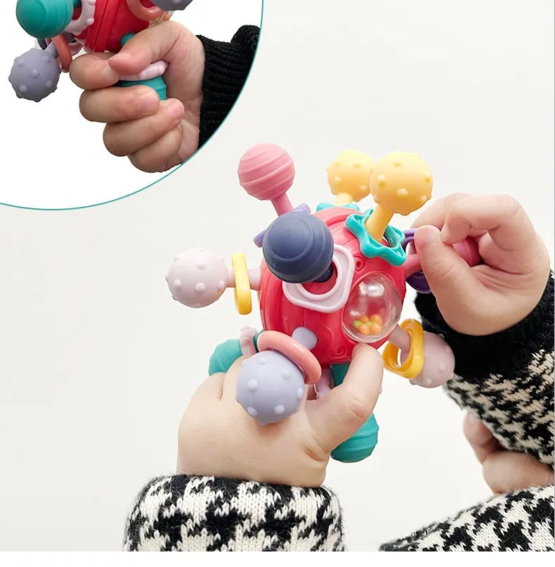 Baby Manhattan Finger Ball Rattle Toy – Developmental Sensory Play for Infants