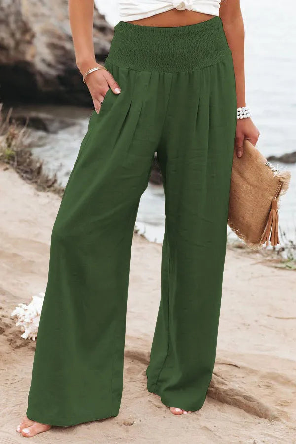 Women's Casual Wide-Leg Cotton Linen Loose Trousers – Lightweight and Stylish