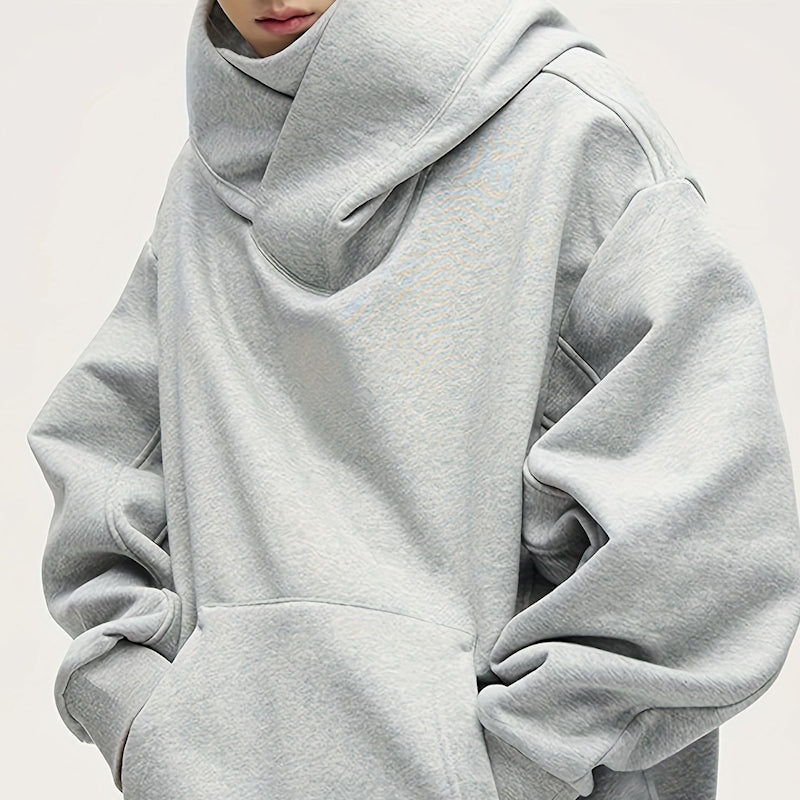 American High-Street Thickened Hooded Sweatshirt Heavy Fleece-Lined for Extra Warmth