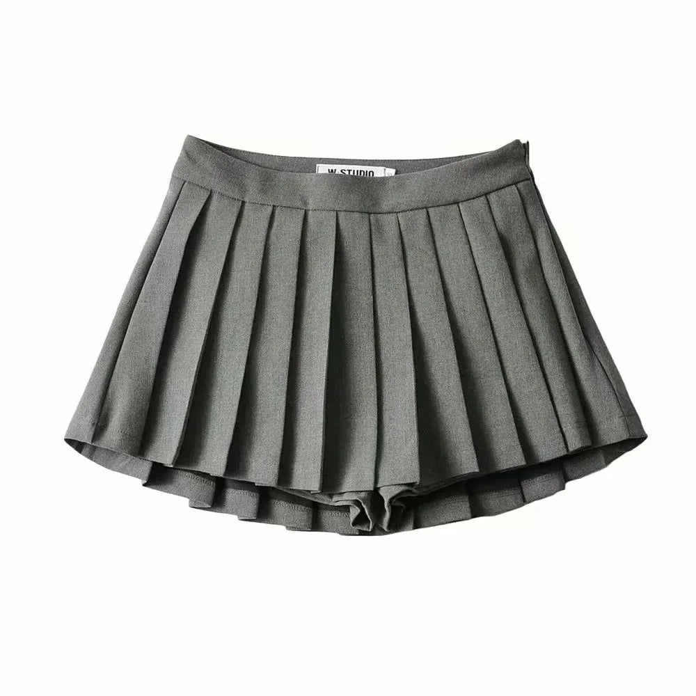 Women's High Waist A-Line Pleated Skirt