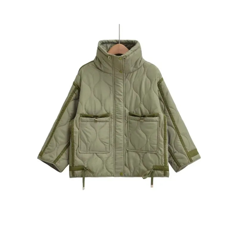 Rhombus Cotton Jacket Short Coat