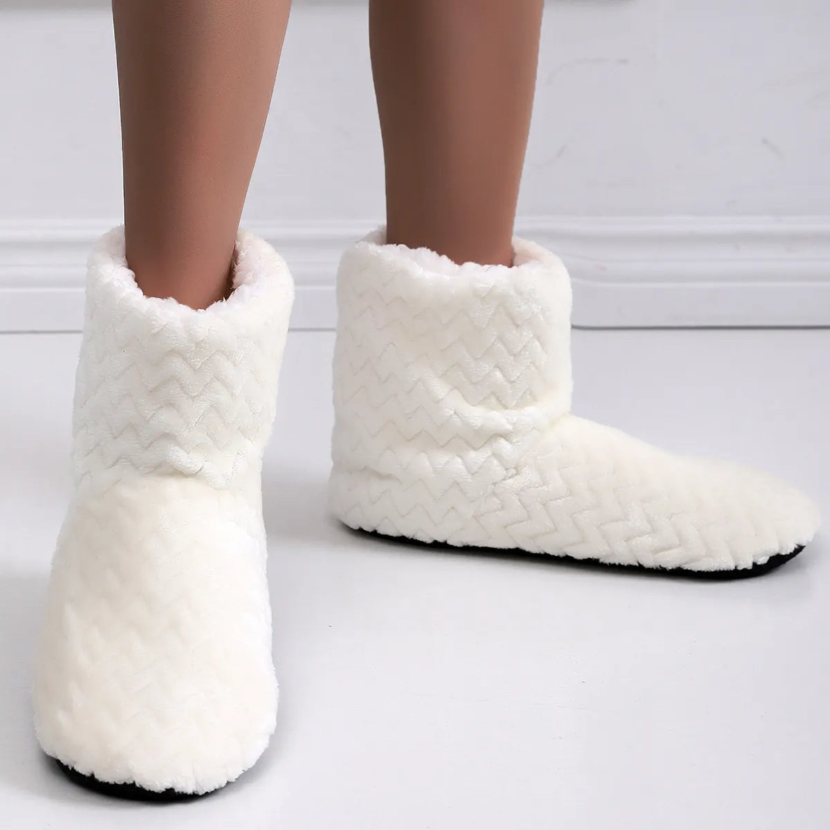 Flat Heel Deep Mouth Thick Bottom Slipper Boots Cozy & Stylish for Indoor Comfort