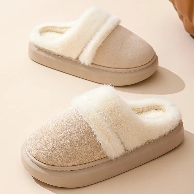 Fashion Warm Cotton Slippers Cozy Non-Slip Velvet House Shoes for Women