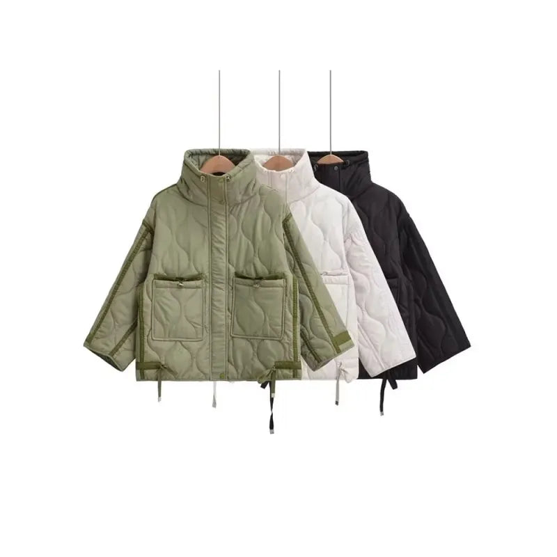 Rhombus Cotton Jacket Short Coat