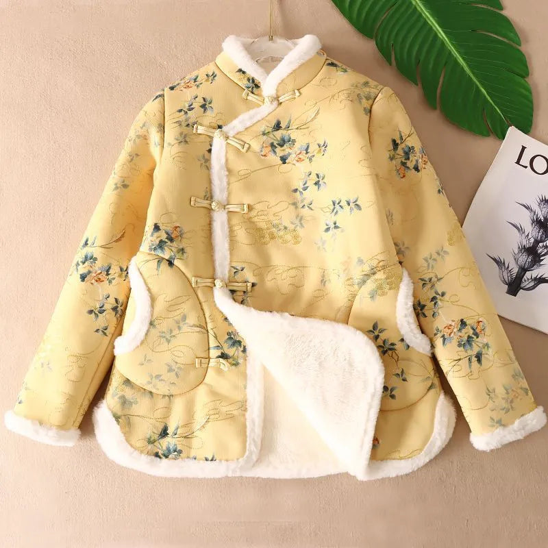 Women's Chinese-Style Plush Cotton Padded Jacket