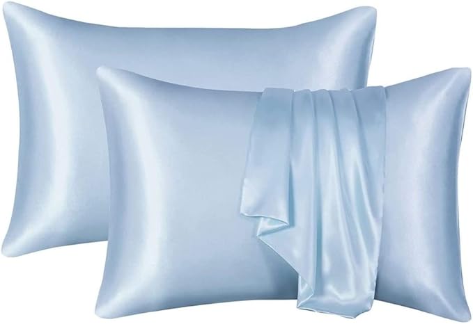 Silk Solid Color Satin Pillowcase Luxurious Envelope Pillow Cover for Hair & Skin Health