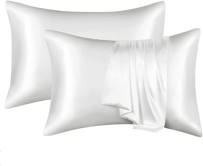 Silk Solid Color Satin Pillowcase Luxurious Envelope Pillow Cover for Hair & Skin Health