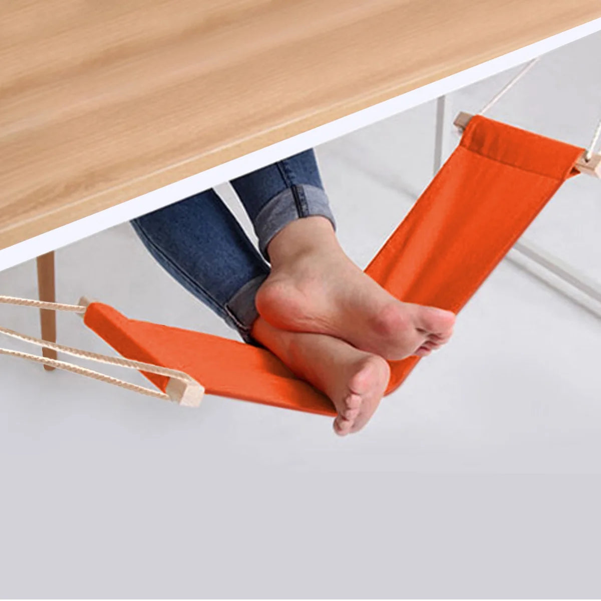 Under Desk Foot Hammock – Adjustable, Durable, Foldable Foot Rest for Office, Home, and Travel