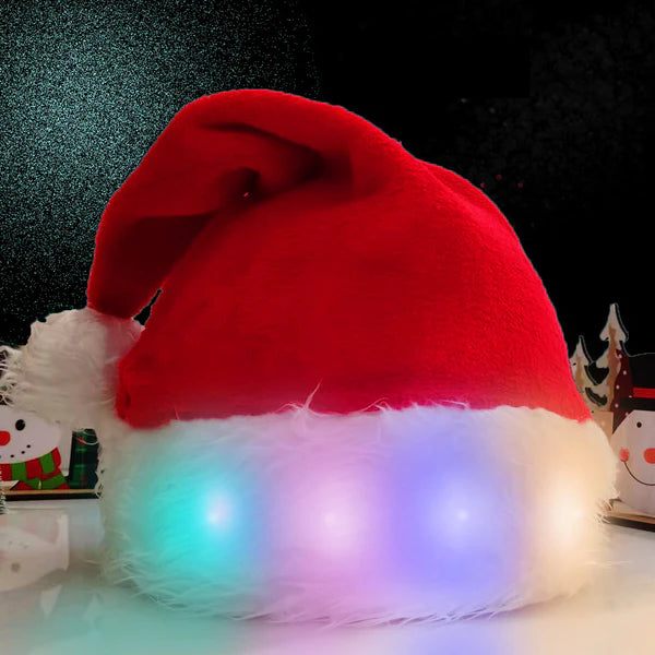 Light-Up LED Santa Hat – Sparkle and Shine This Christmas!