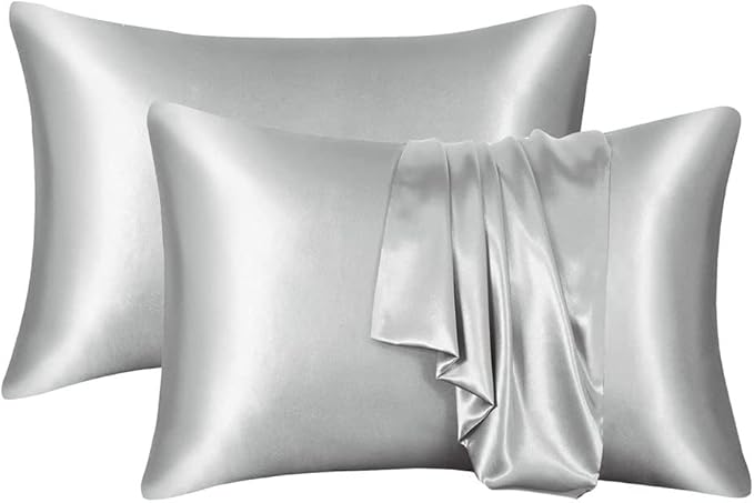 Silk Solid Color Satin Pillowcase Luxurious Envelope Pillow Cover for Hair & Skin Health