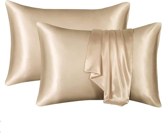 Silk Solid Color Satin Pillowcase Luxurious Envelope Pillow Cover for Hair & Skin Health