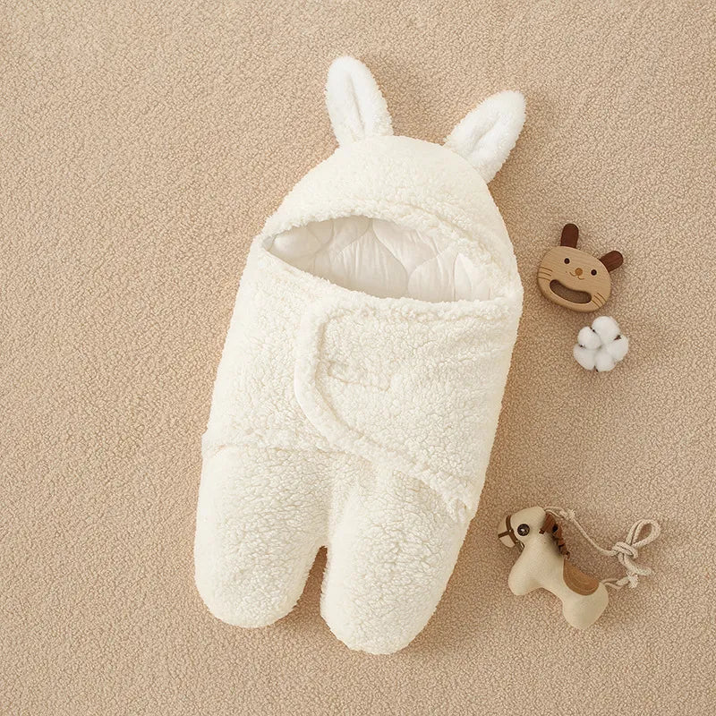 Thickened Cashmere Cartoon Baby Quilt Cozy Baby Sleeping Bag for Spring, Autumn & Winter