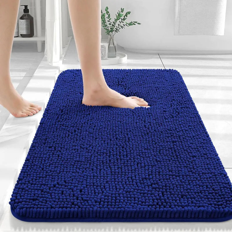 Long Wool Chenille Floor Mat – Absorbent Non-Slip Rug for Bathroom and Bedroom