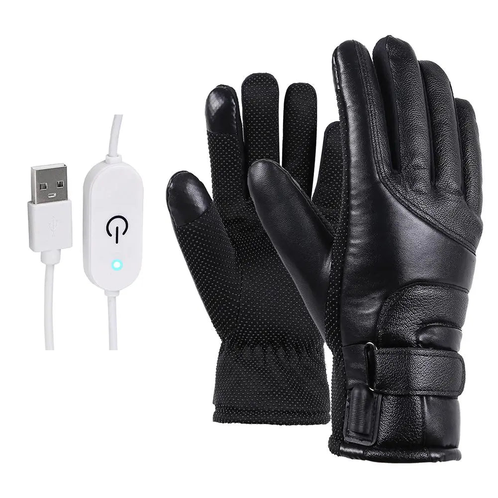 Winter Electric Heated Gloves Waterproof Touchscreen Skiing & Cycling Gloves