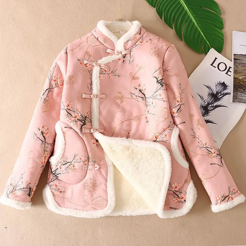 Women's Chinese-Style Plush Cotton Padded Jacket