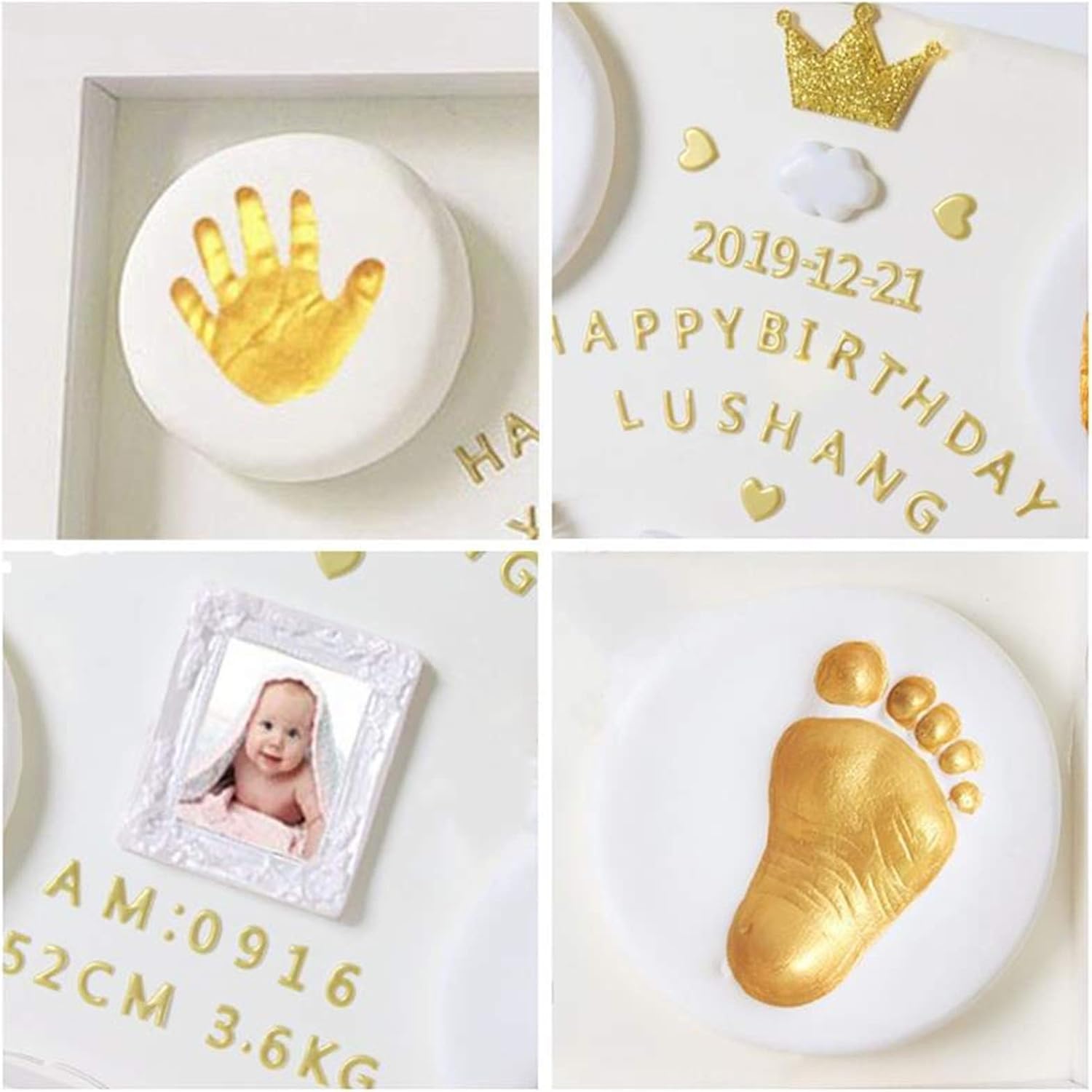 Baby Hand and Footprint DIY Photo Frame – Personalized Keepsake for Baby’s Anniversary