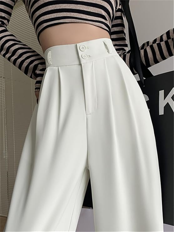 Women's High-Grade Art Retro Wide-Leg Trousers – Loose-Fit Straight-Leg Pants for a Sophisticated Look