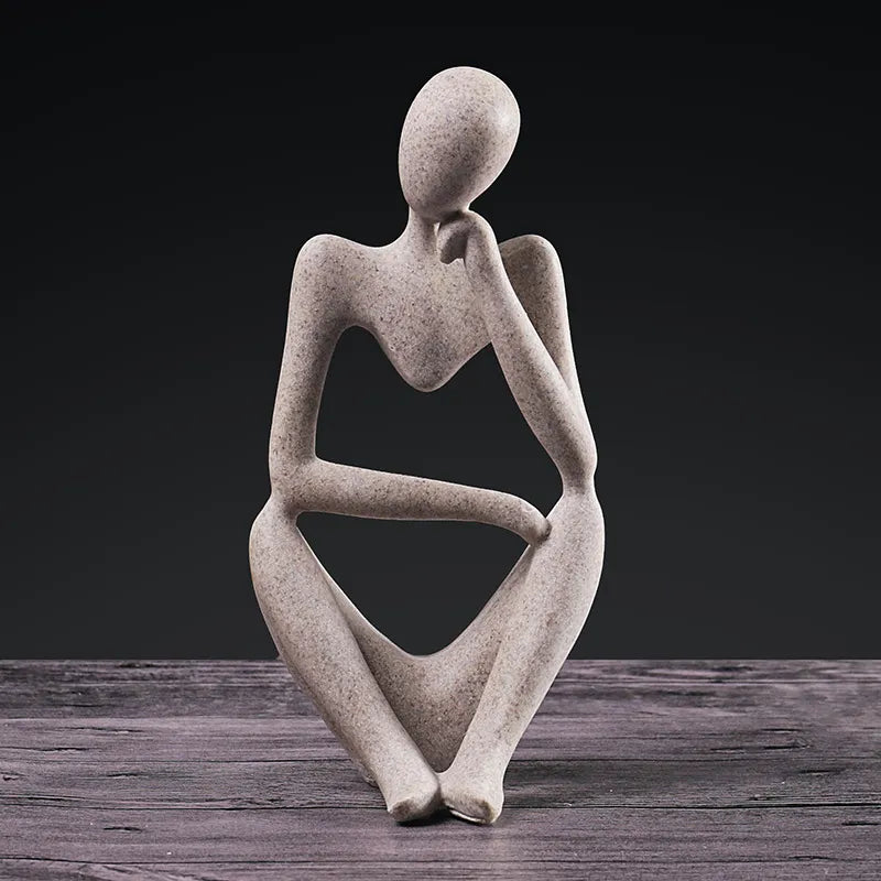 Nordic Pensive Character Sculpture Decoration Timeless Elegance for Your Space