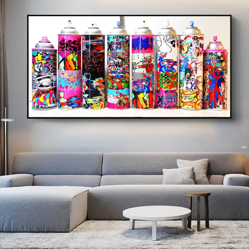 Abstract Street Art Canvas Wall Art - Modern Frameless Graffiti Posters