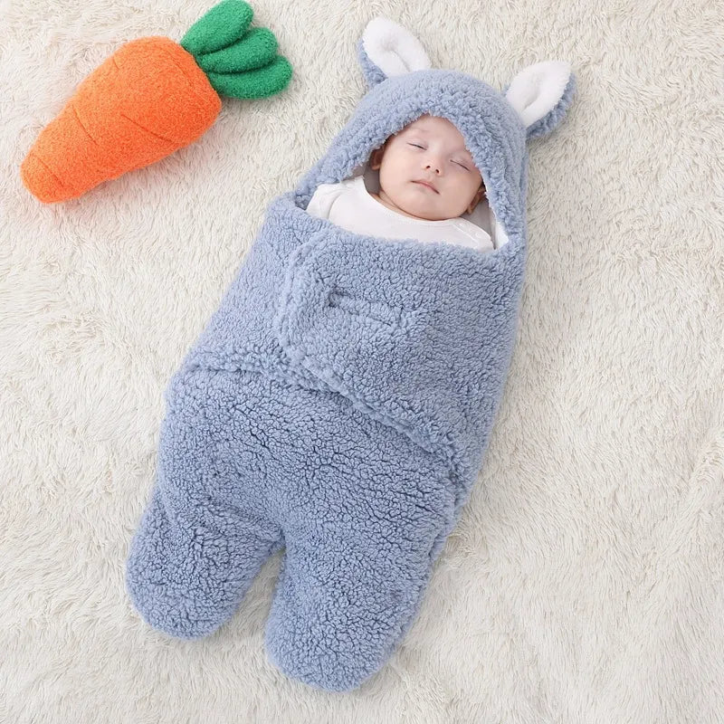 Thickened Cashmere Cartoon Baby Quilt Cozy Baby Sleeping Bag for Spring, Autumn & Winter