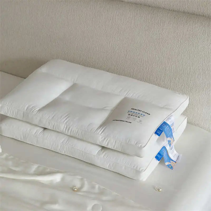 Cotton Washable Antibacterial High Pillow – 3D Neck Guard with Soy Protein Fiber Filling