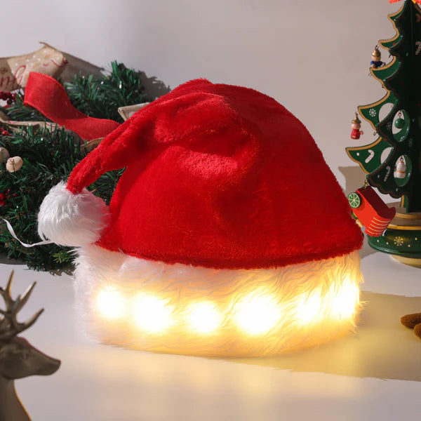 Light-Up LED Santa Hat – Sparkle and Shine This Christmas!