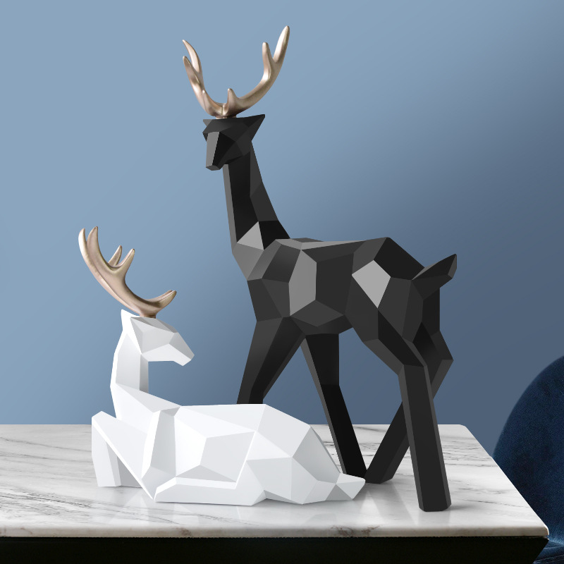 Modern Resin Deer Sculpture - Elegant Home Décor Statue