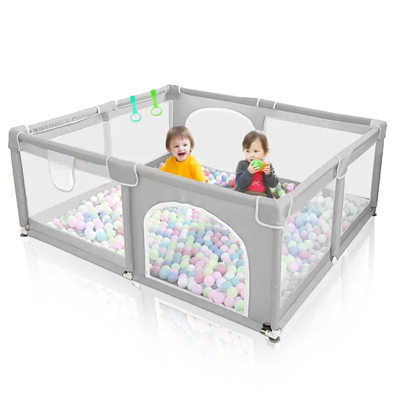 Baby Playpen with Mat – Indoor & Outdoor Activity Centre Safe, Portable Baby Fence for Toddlers Breathable Mesh Design