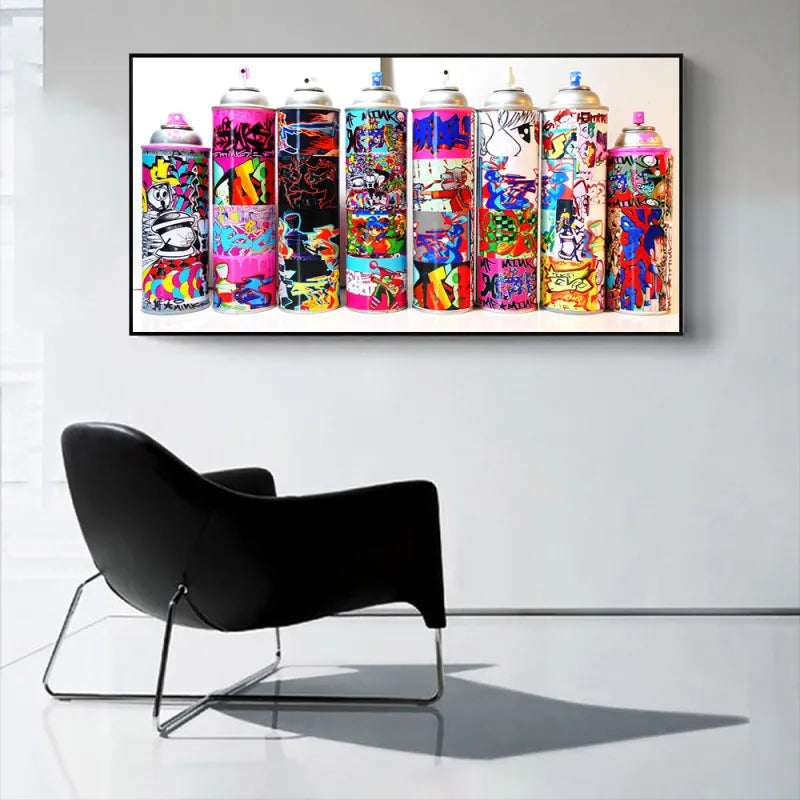 Abstract Street Art Canvas Wall Art - Modern Frameless Graffiti Posters