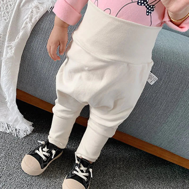 Baby High-Waist Belly Pants – Soft Cotton Trousers with Velvet Lining for Comfort and Warmth