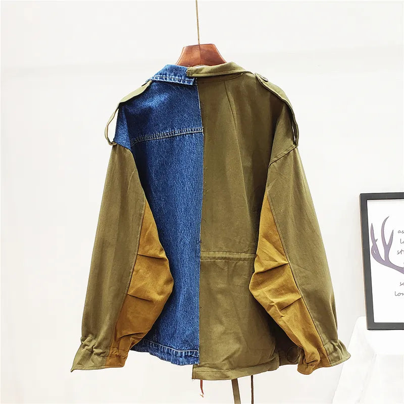 Stitching Contrast Denim Jacket