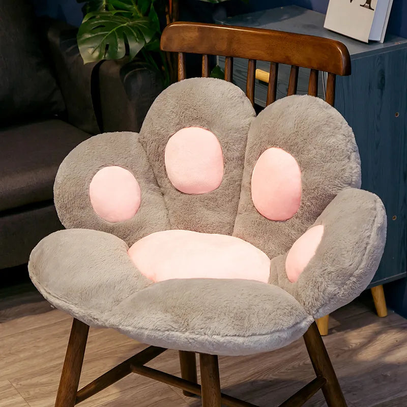 Plush Cat-Shaped Throw Pillow – Large Backrest Cushion for Couch, Office, and Student Chairs