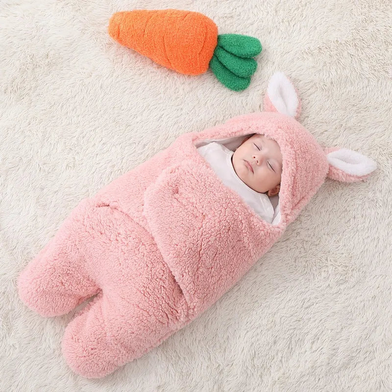 Thickened Cashmere Cartoon Baby Quilt Cozy Baby Sleeping Bag for Spring, Autumn & Winter