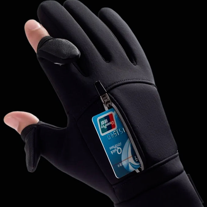 Men's Fleece Lined Waterproof Cycling Gloves Winter Warm Touch Screen Gloves