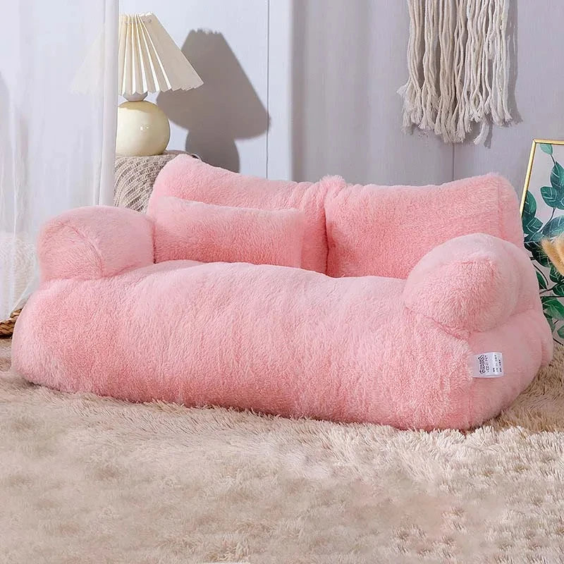 Luxury Cat Bed Sofa – Winter Warm Plush Pet Bed for Cats and Small Dogs